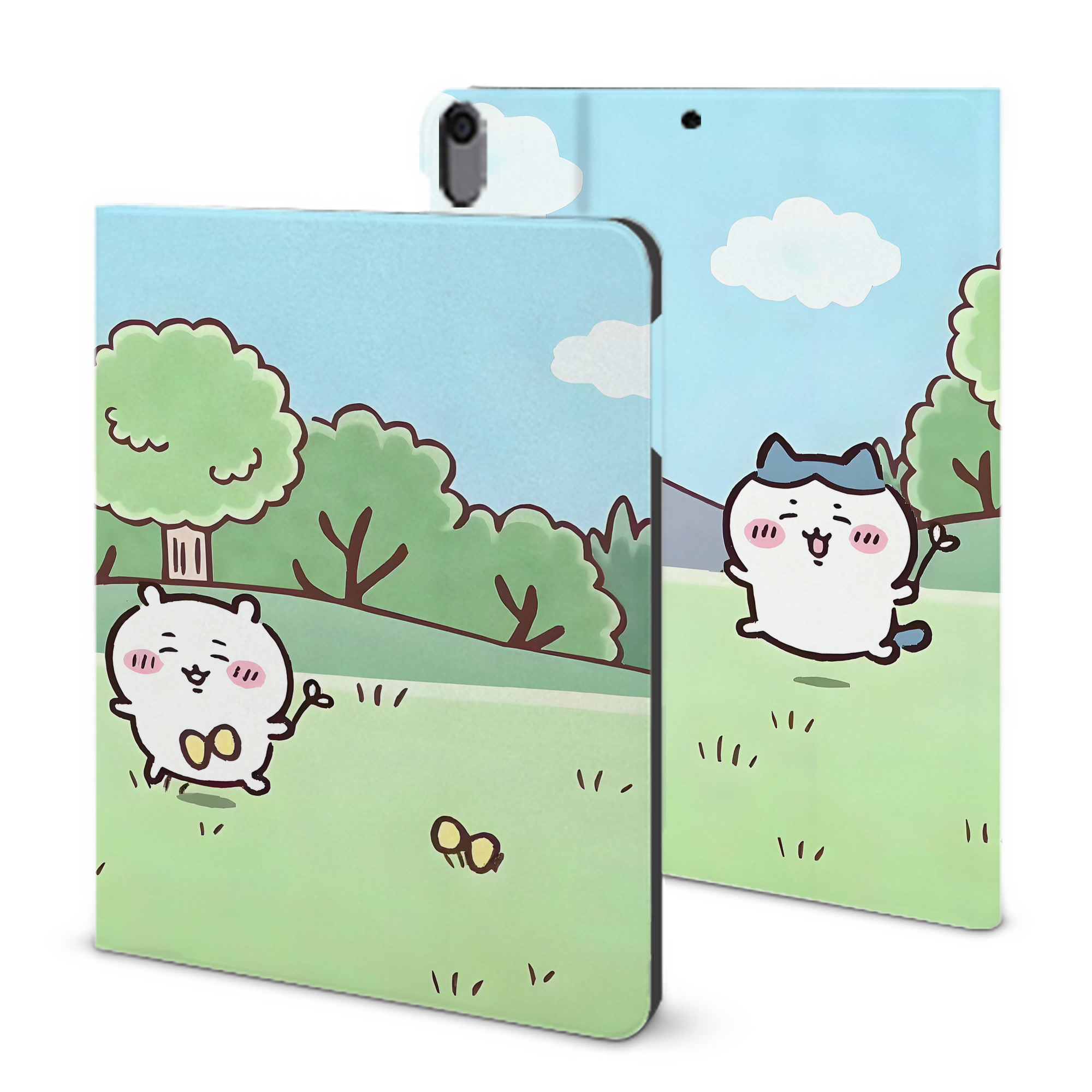 （画像用） ちいかわ Chii-kawa IPad ケース ブック型 PUレザー TPU 耐衝撃 軽量 薄型 ペン収納なし 全面保護 IPad 各モデル対応